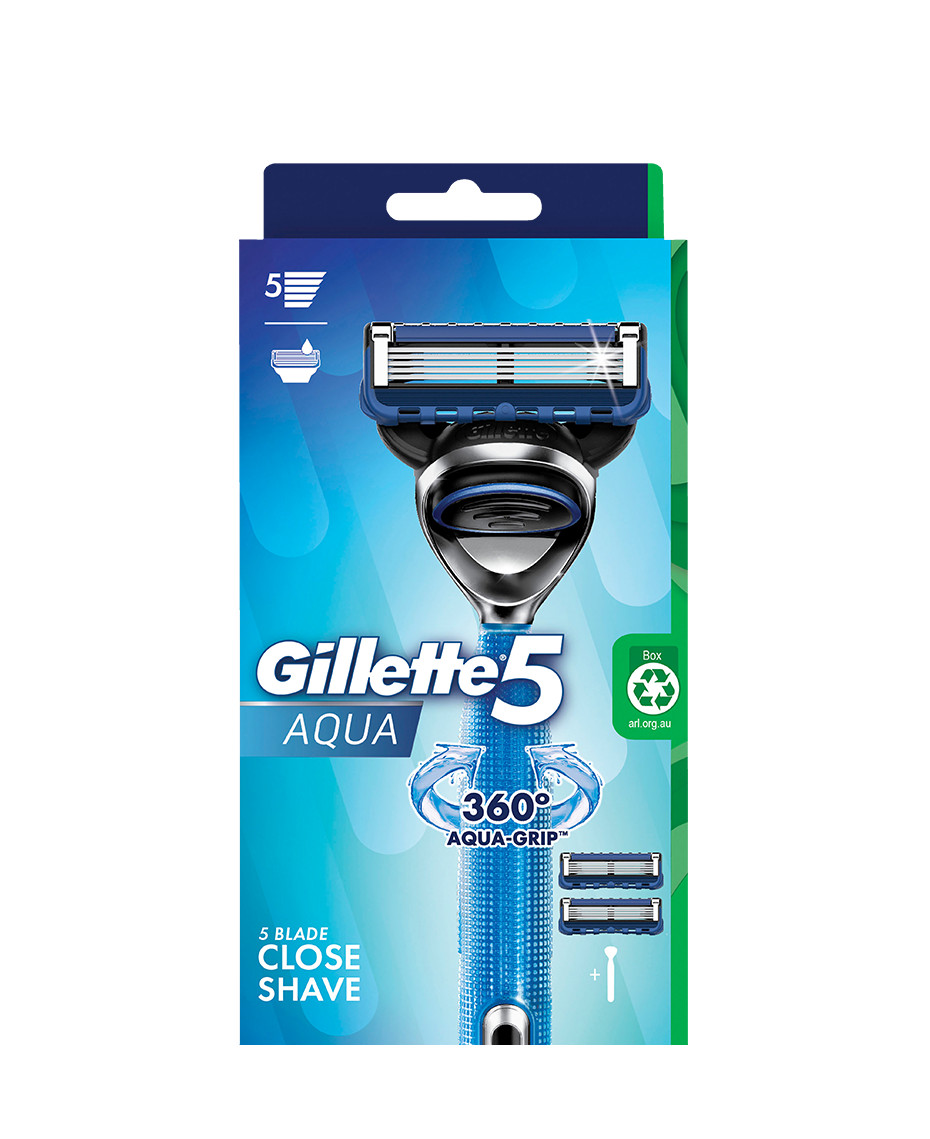 Gillette Aqua Razor Blades Refill 2 Pack AQUARZR2UP Aqua-Grip Handle