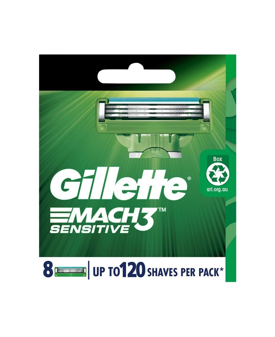 Gillette Mach 3 Sensitive Razor Blades Refill 8 Pack Men Face 82167757
