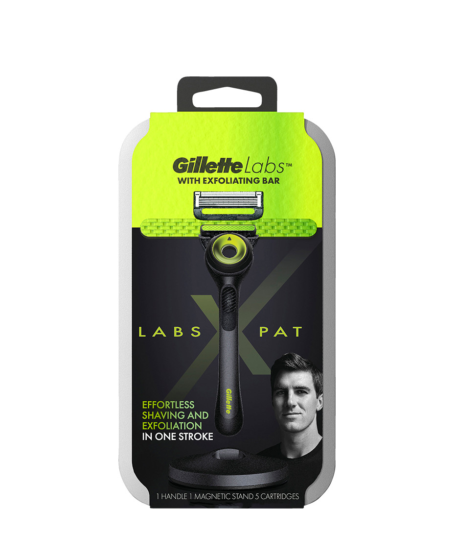 Gillette Gillettelabs Pat Exfoliating Bar Razor 5 Blades Refill Silver Metal