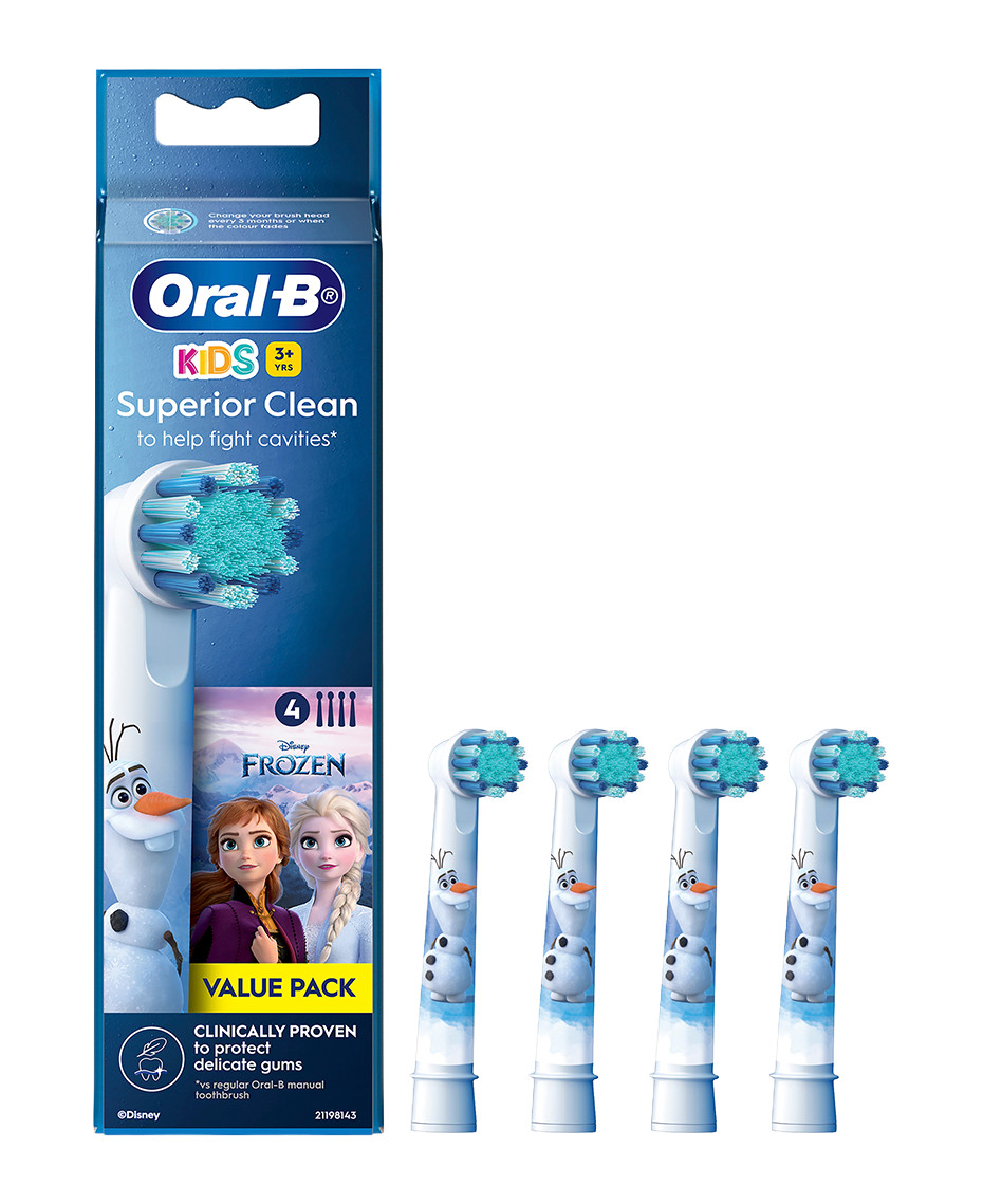 Oral-B Kids Disney Frozen 4 Pack Replacement Brush Heads Stages Power 82321459