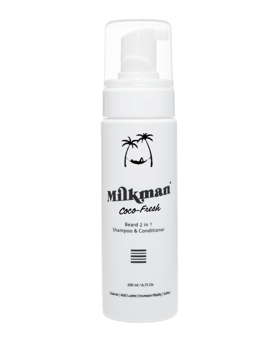 Milkman MILK061 2 In 1 Beard Shampoo & Conditioner-Coco Fresh 200Ml