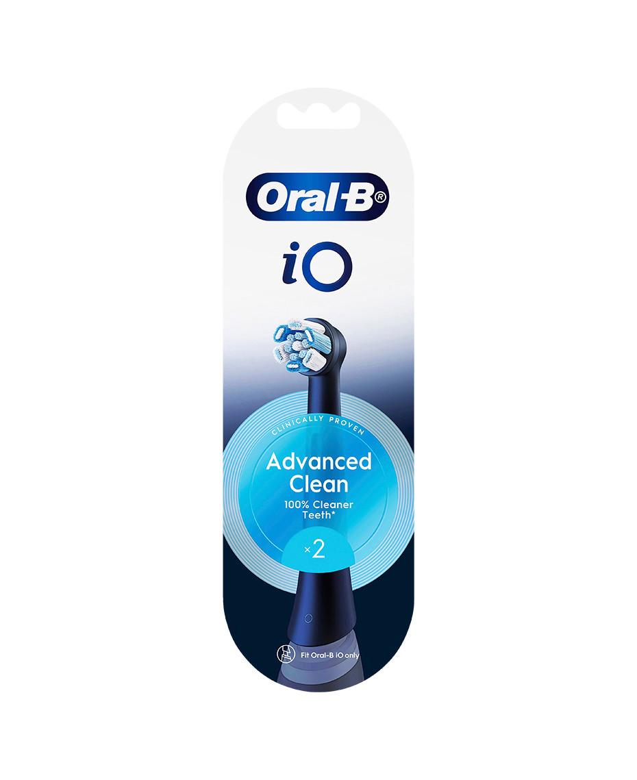 Oral-B iOAC-2B Advanced Clean Toothbrush Replacement Brush Heads 2 Pack-Black