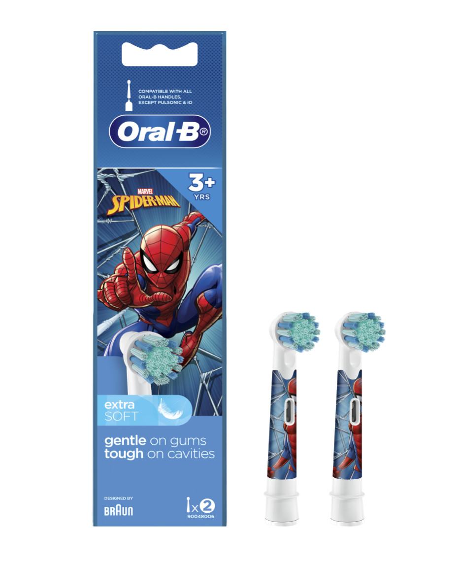 Oral-B Kids Marvel Spider-Man EB10SPIDMAN 2PK Red Toothbrush Heads 2 Pack