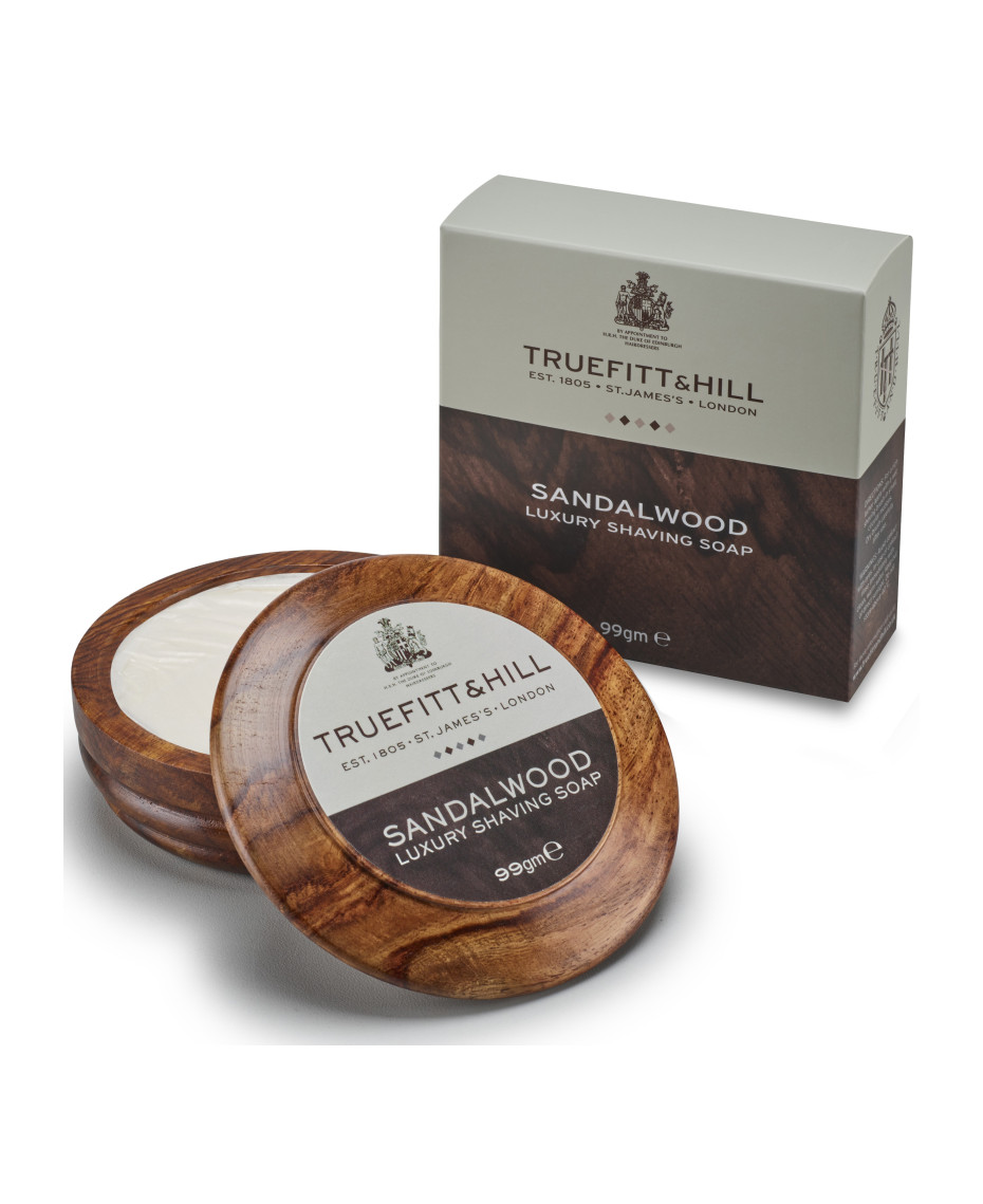 Truefitt & Hill Sandalwood Luxury Shaving Soap In Wooden Bowl-99G TH00554