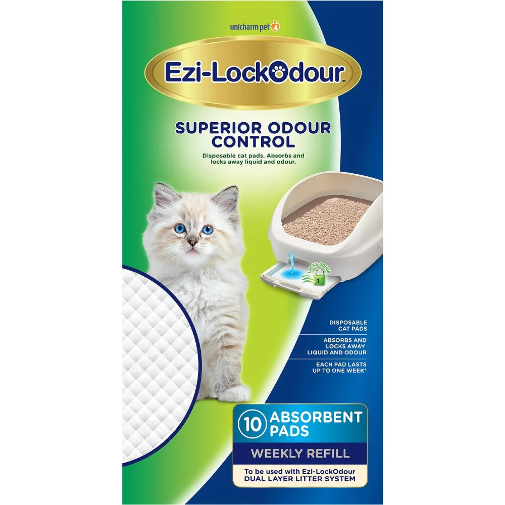 Ezi-LockOdour Cat Litter System Absorbant Cat Pads 10 Pack EAS-CLELACP10