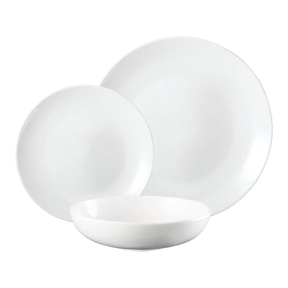 Alex Liddy Superior Collection Coupe Dinner Set 12 Piece White Porcelain