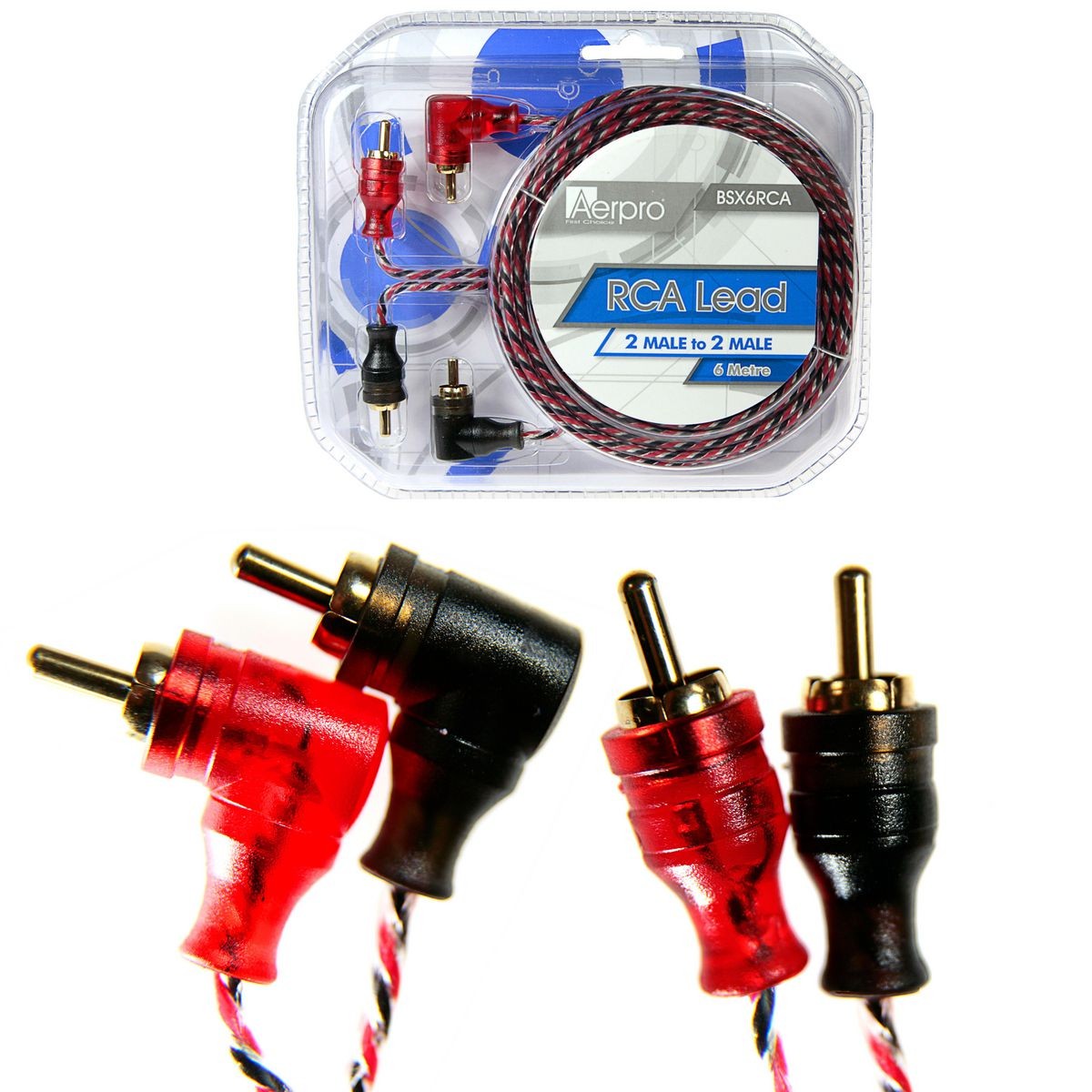 Aerpro Bassix 6.0M RCA Lead - BSX6RCA Car Audio Auto Part