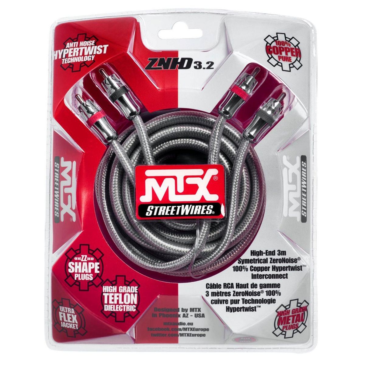 Streetwires Zero Noise High Definition RCA - 100% Copper - ZNHD3.2 Car Audio