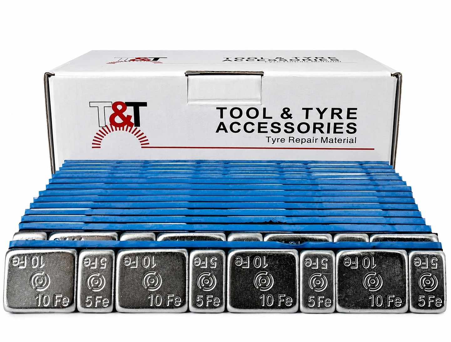 Stick On Wheel Balance Weights Silver-5/10 Gram Steel Box Of 50 Strips
