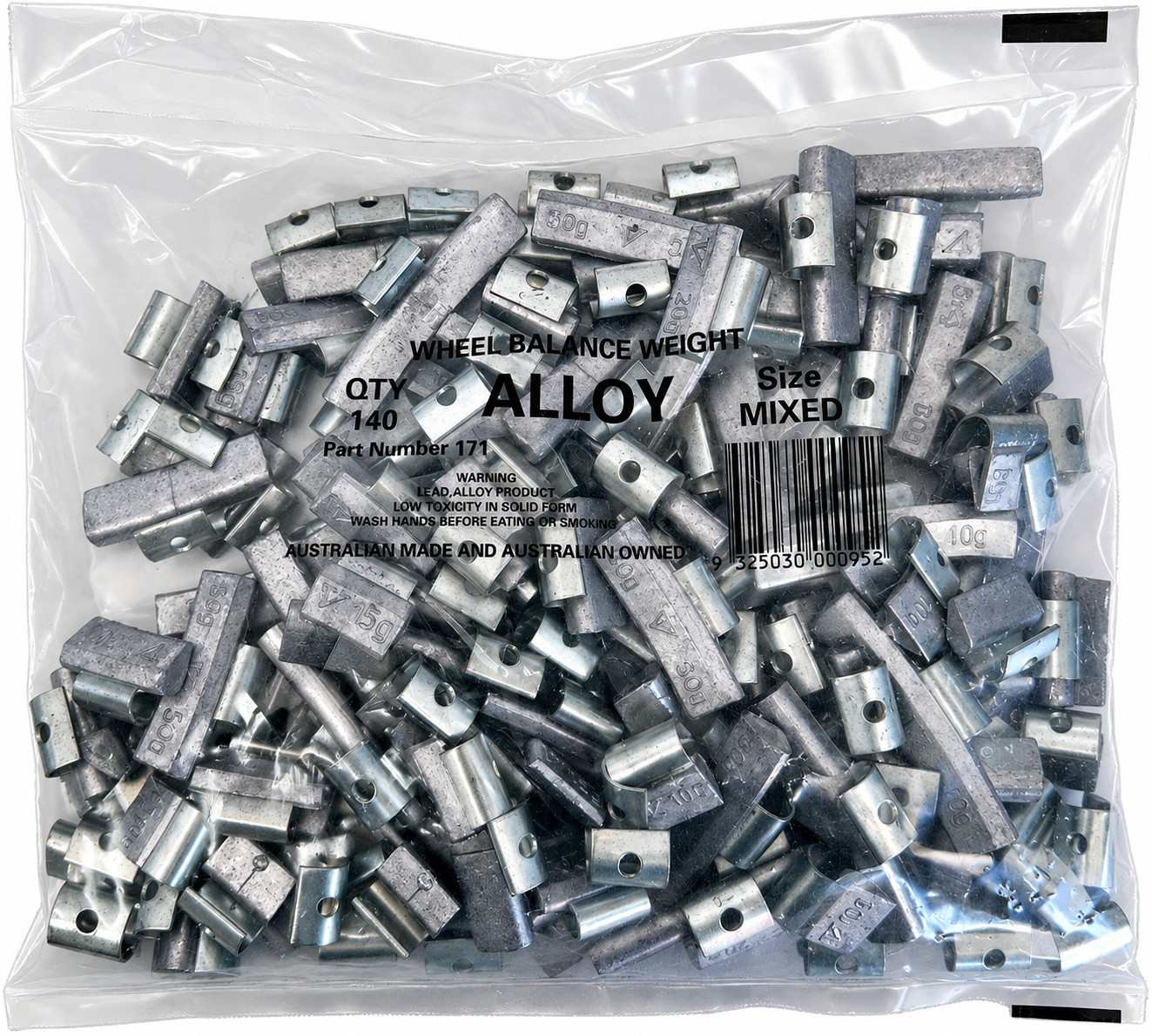 VWW 555555 Alloy Rim Car Clip On Wheel Balance Weights Mixed 140 Pce Lead