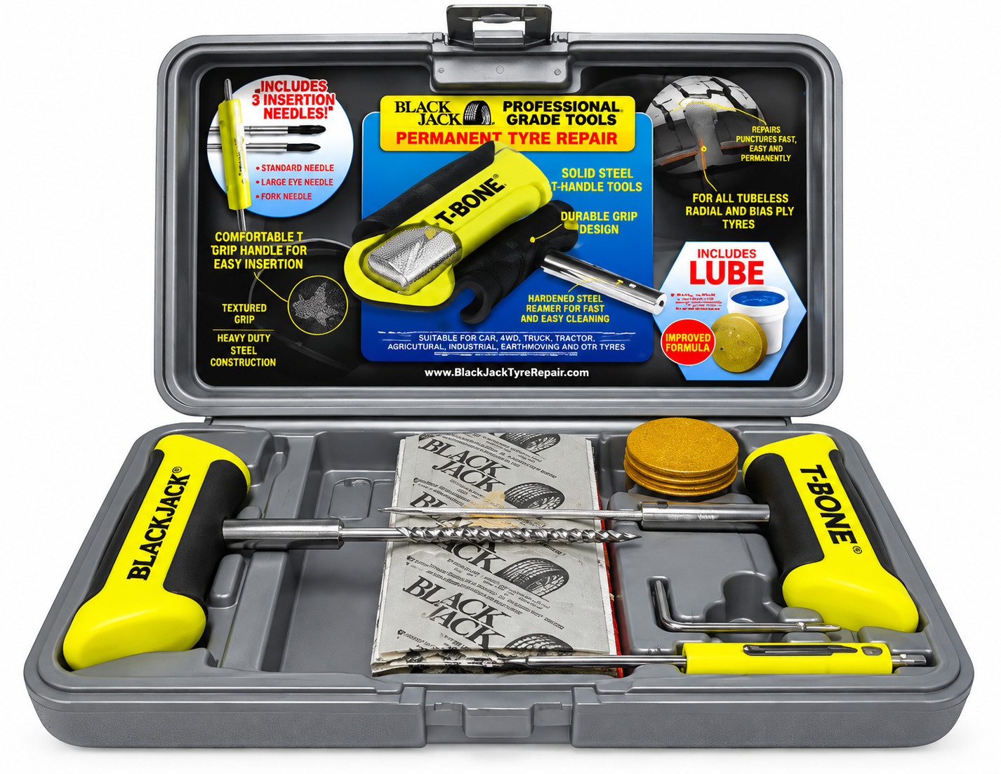 BlackJak BJKT-335 Tubeless Tyre Truck Plug Repair Kit Black Jack T-Bone USA