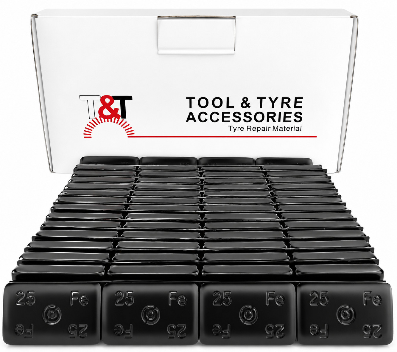Tool & Tyre Accessories 25g Stick On Wheel Balance Weights Black Steel CSC25GBLA