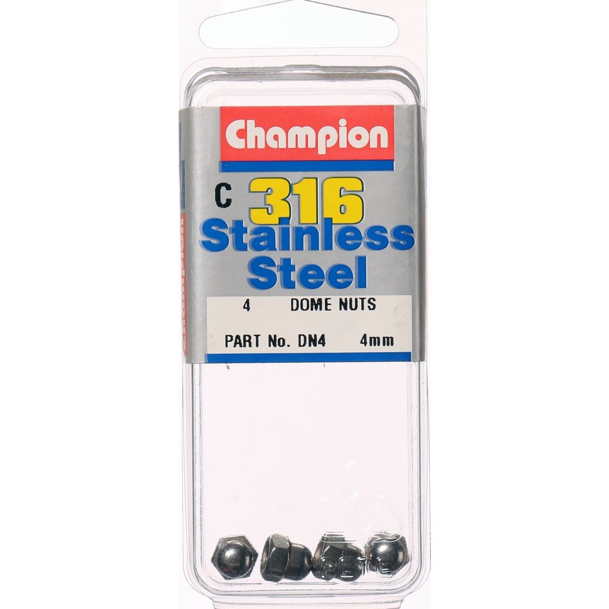 Champion Hex Dome Nut Stainless Steel M4x0.7mm 316/A4 - DN4 Hardware