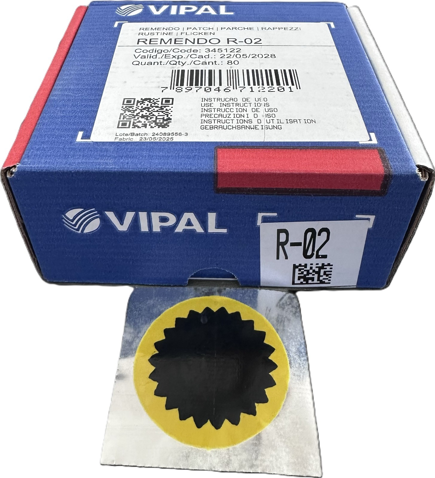 80 Pcs Vipal R-02 Tyre/Tire Tube Repair Patch 50mm Round Made in Brazil