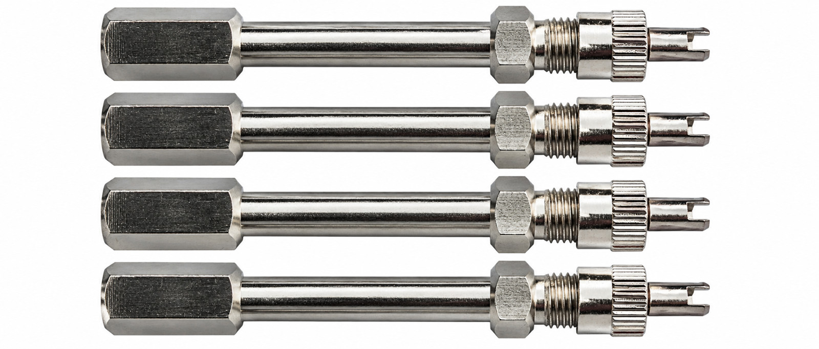 4 Metal Chrome Tyre/Tire Valve Extension 60mm Tool & Tyre 331306
