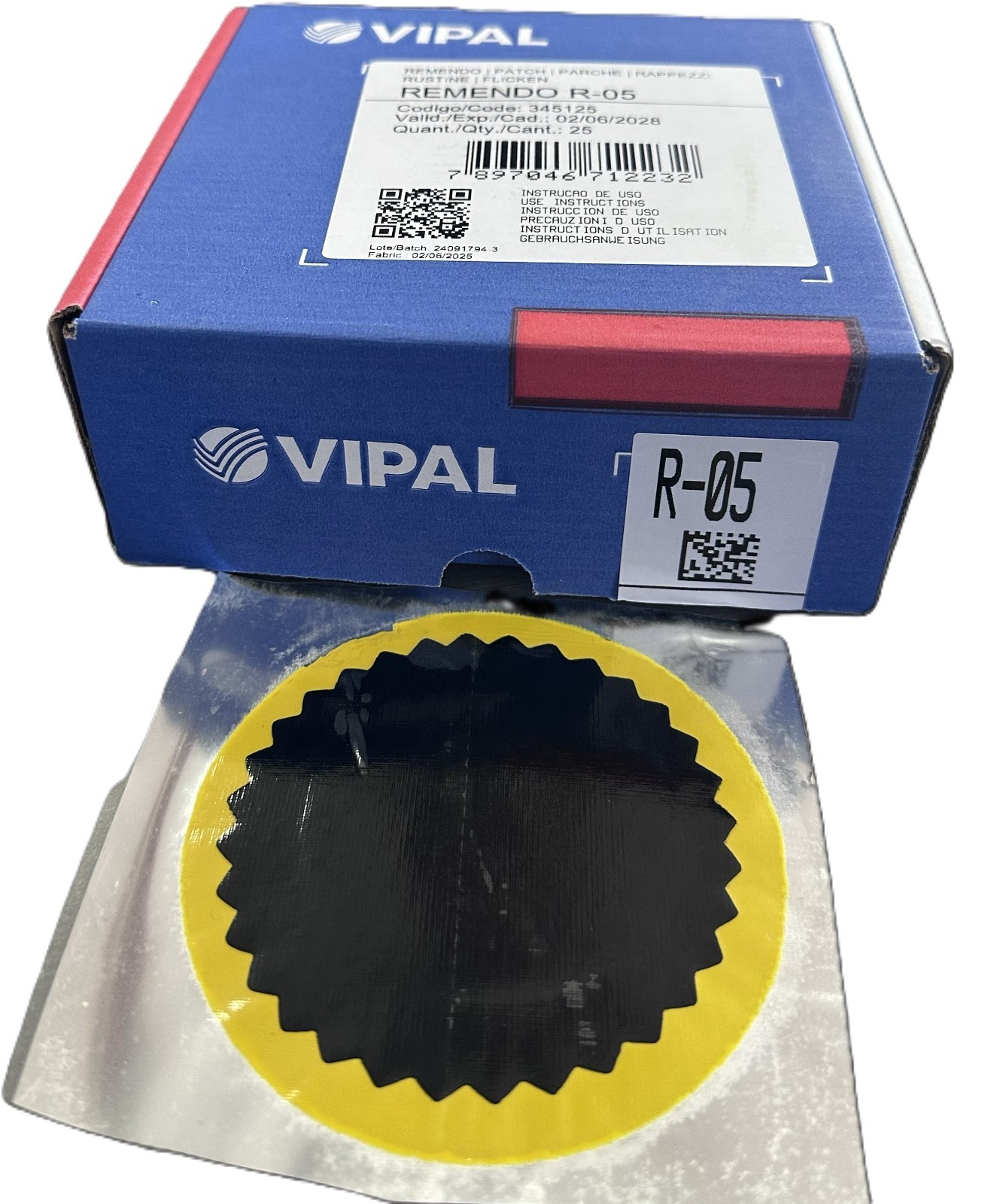 10 Pcs Vipal Tyre/Tire Tube Repair Patch 95mm Round R-05/10 Made in Brazil