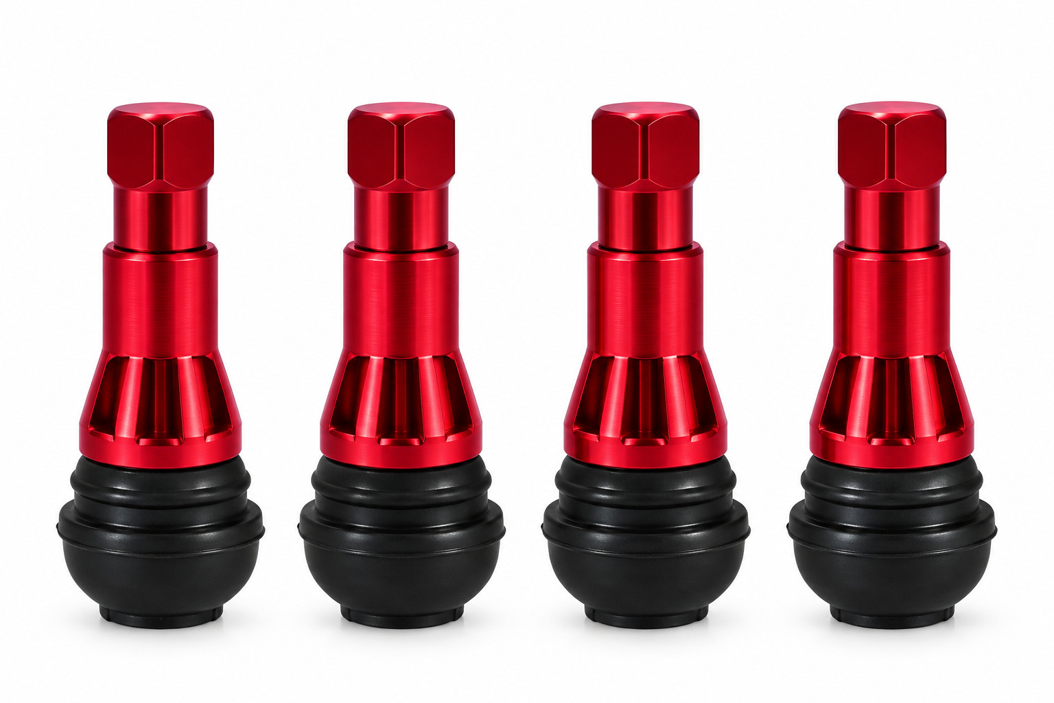 4 Tubeless Tyre Valves TR413R Red Coloured Sleeve Cap Tool & Accessories