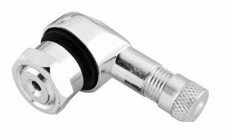 4 90 Degree Silver Motorcycle Tyre Valve Stem 10.5mm Thread Large Hole