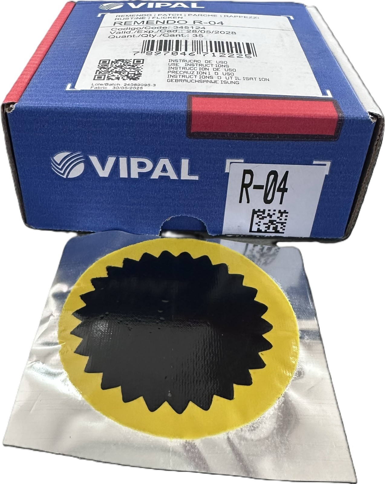 35 Pcs Vipal R-04 Tyre/Tire Tube Repair Patch 80mm Round Made in Brazil