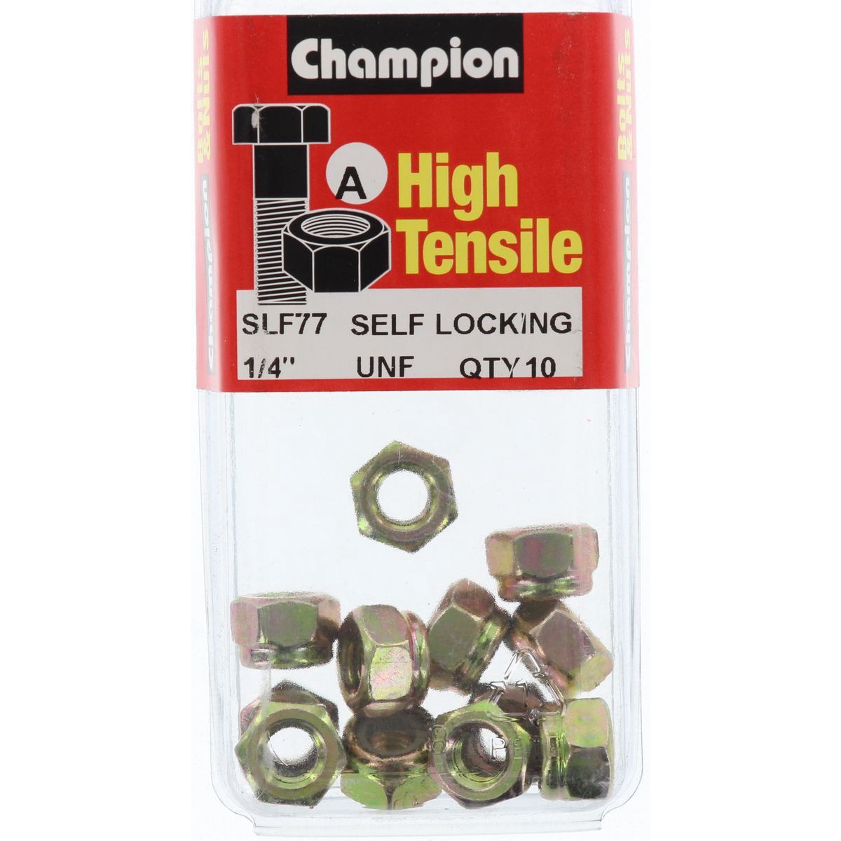 Champion Self-Locking Hex Nut – Nylon Insert – 1/4in UNF - SLF77 Door Hardware