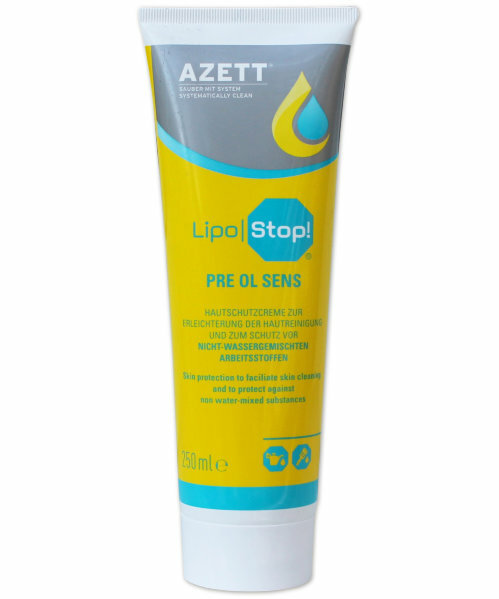 AZETT LIPO STOP Industrial Strength Protective Hand Barrier Cream 250ml Tube