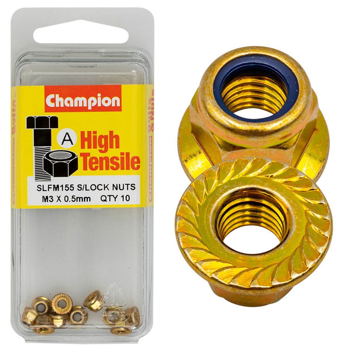 Champion Flanged Self-Locking Hex Nut – Nylon Insert – M3 x 0.5mm Door Hardware