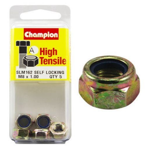Champion Self-Locking Hex Nut – Nylon Insert – M8 x 1.00mm - SLM162 Auto