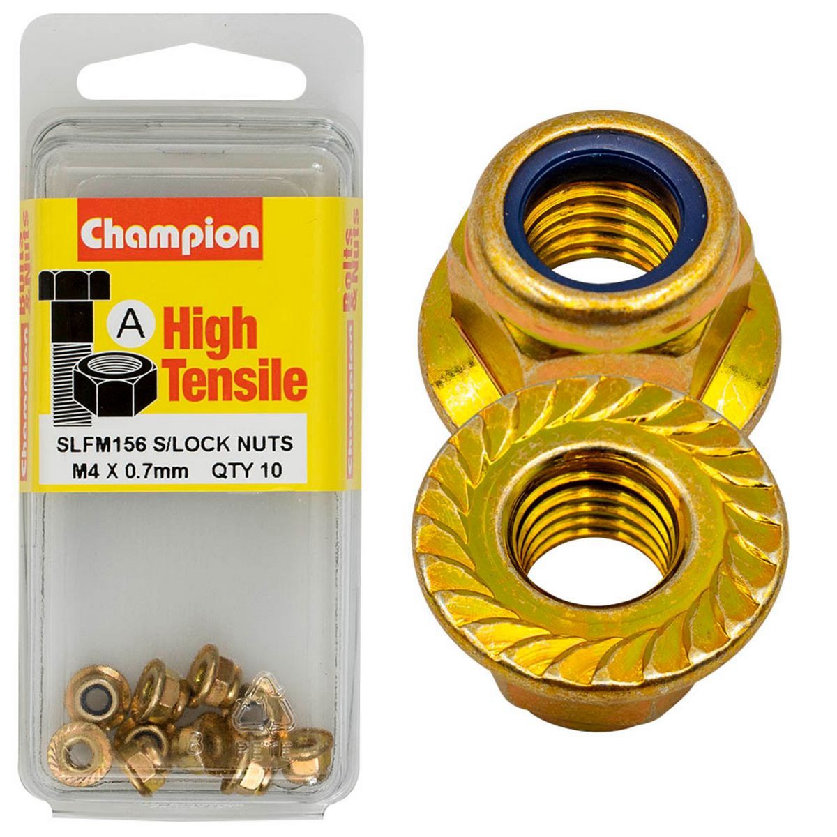 Champion Flanged Self-Locking Hex Nut – Nylon Insert – M4 x 0.7mm Door Hardware