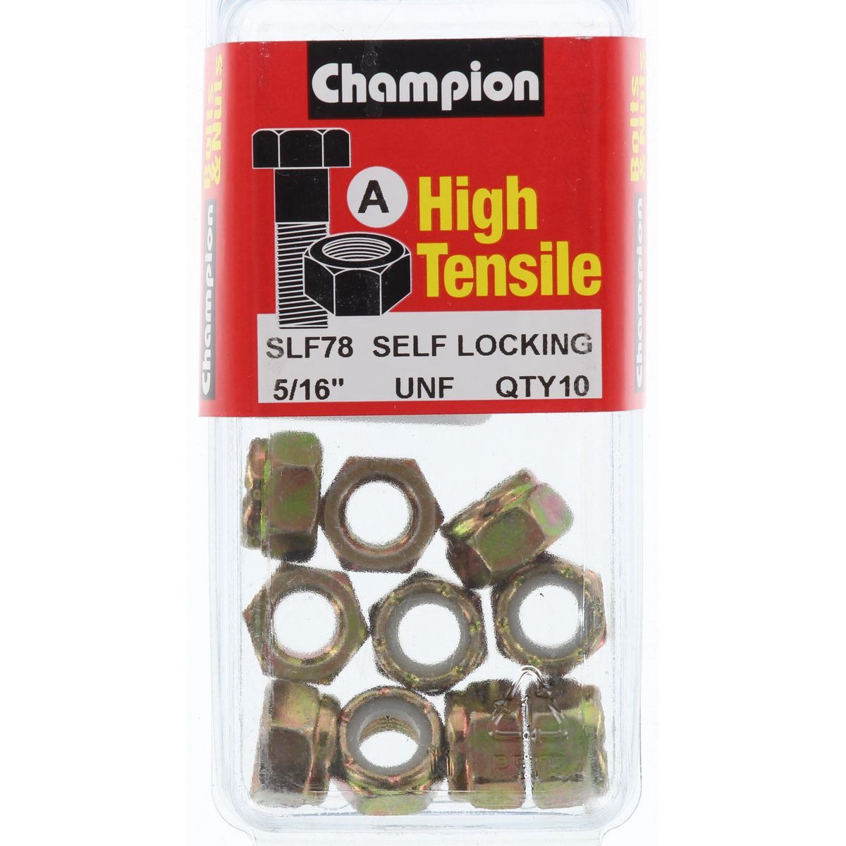 Champion Self-Locking Hex Nut – Nylon Insert – 5/16in UNF - SLF78 Door Hardware