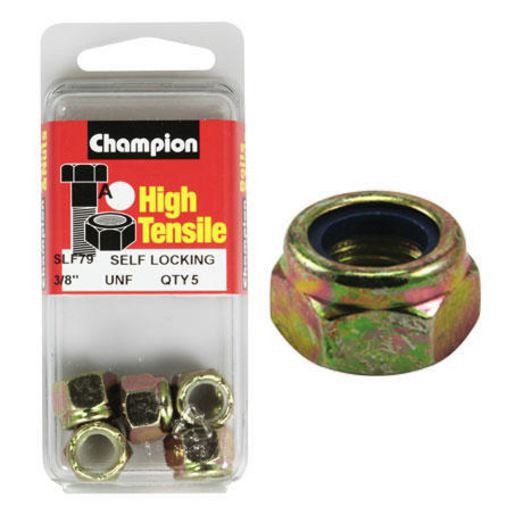 Champion Self-Locking Hex Nut – Nylon Insert – 3/8in UNF - SLF79 Door Hardware