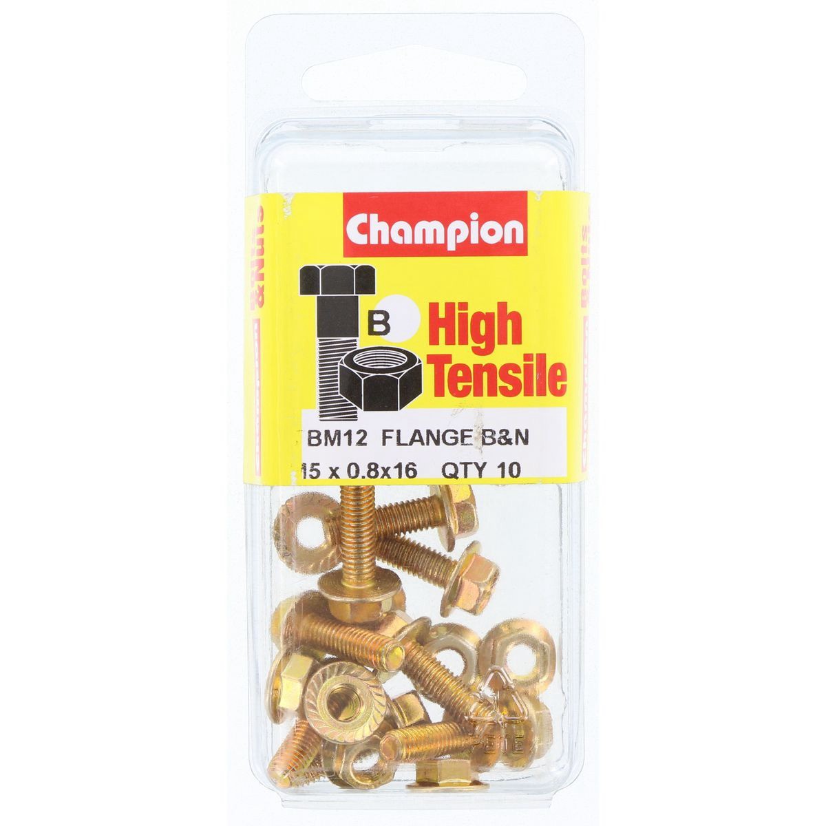 Champion High Tensile Flanged Hex Set Screws & Nuts – M5 x 16mm (8AF) Grade 8.8