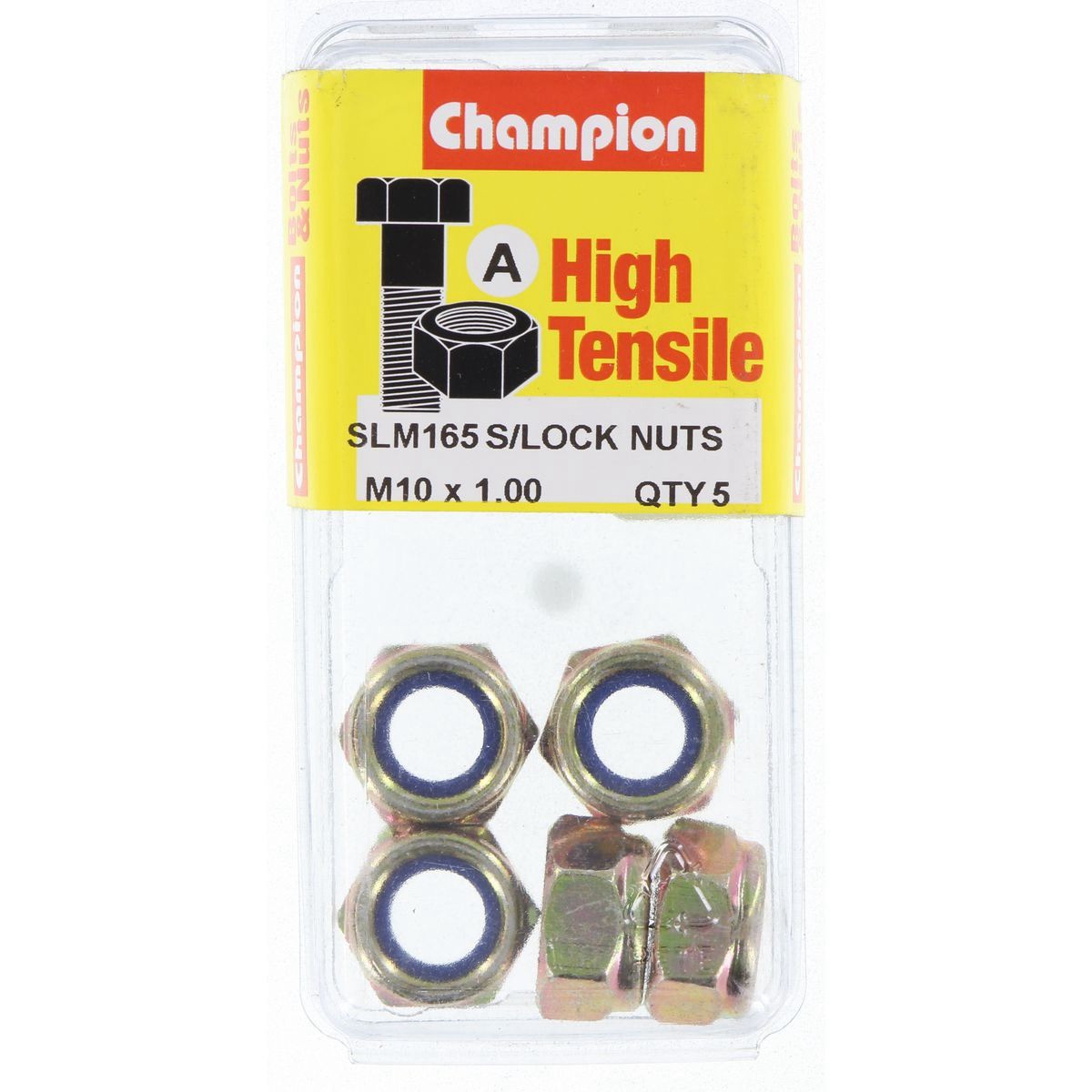 Champion Self-Locking Hex Nut – Nylon Insert – M10 x 1.00mm - SLM165 Auto