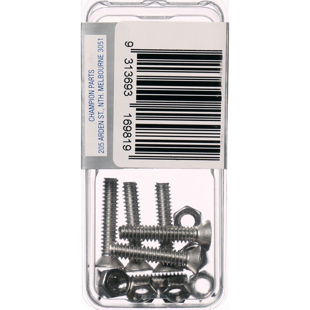 Champion 316/A4 Stainless Steel Countersunk Phillips Machine Screws & Nuts – 3/1