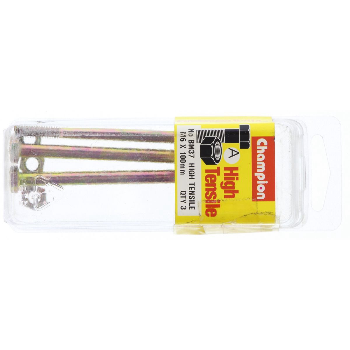 Champion High Tensile Hex Bolts & Nuts – M6 x 100mm Grade 8.8 - BM37 Hardware