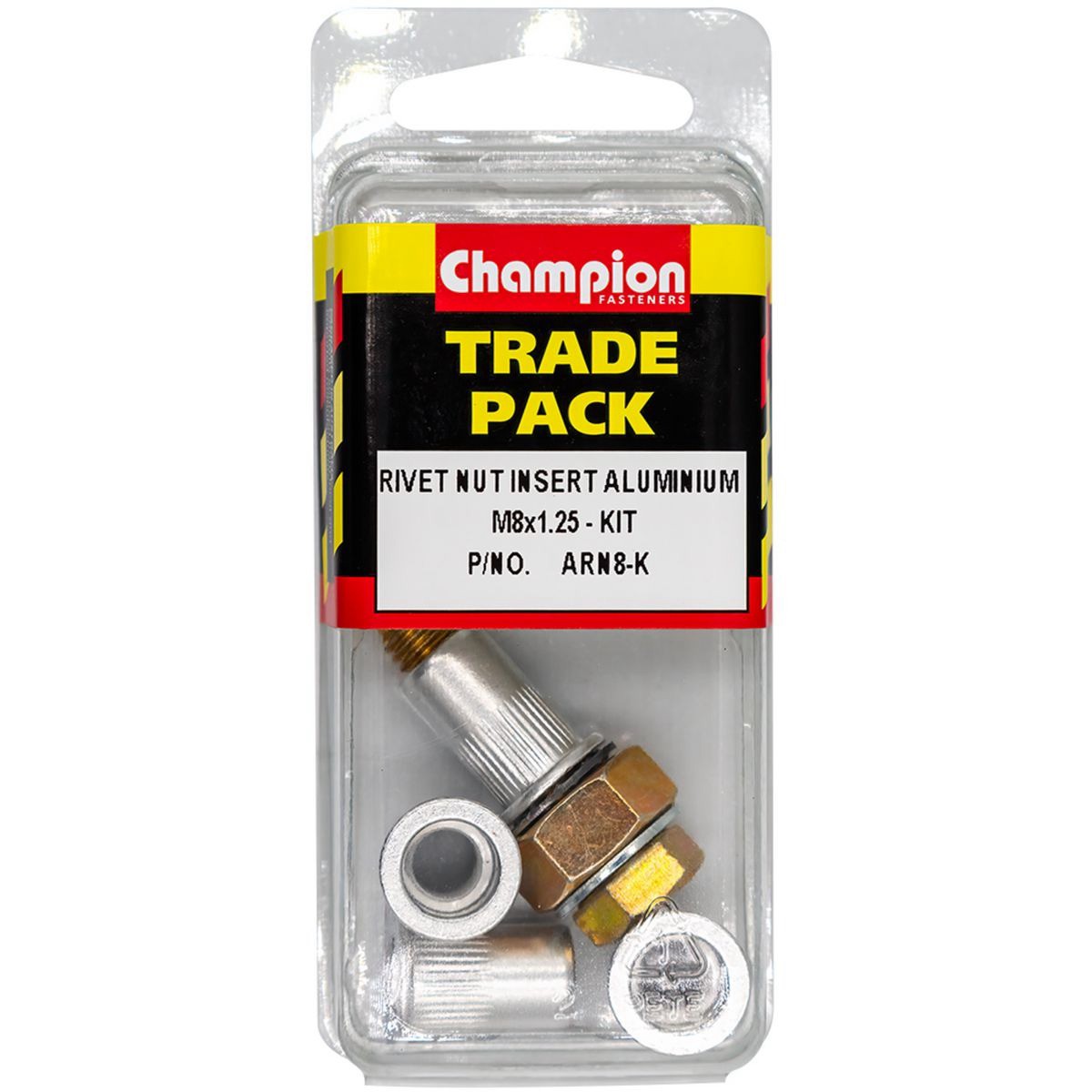 Champion Aluminium Rivet Nut Insert Kit – M8 x 1.25 Hardware