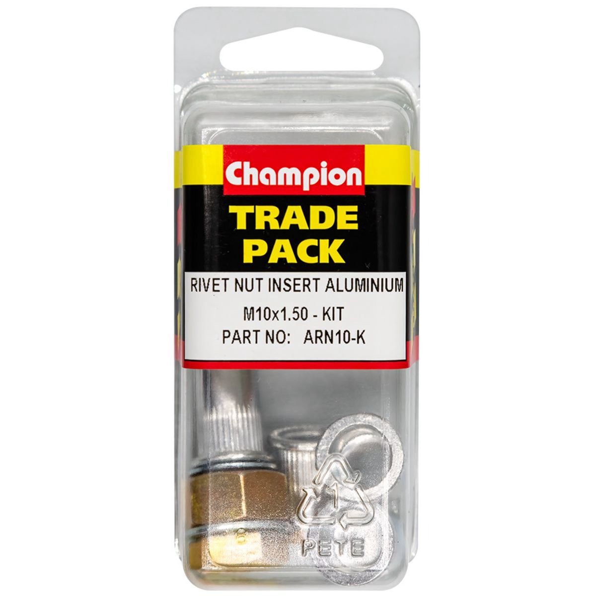 Champion Aluminium Rivet Nut Insert Kit – M10 x 1.50 Hardware