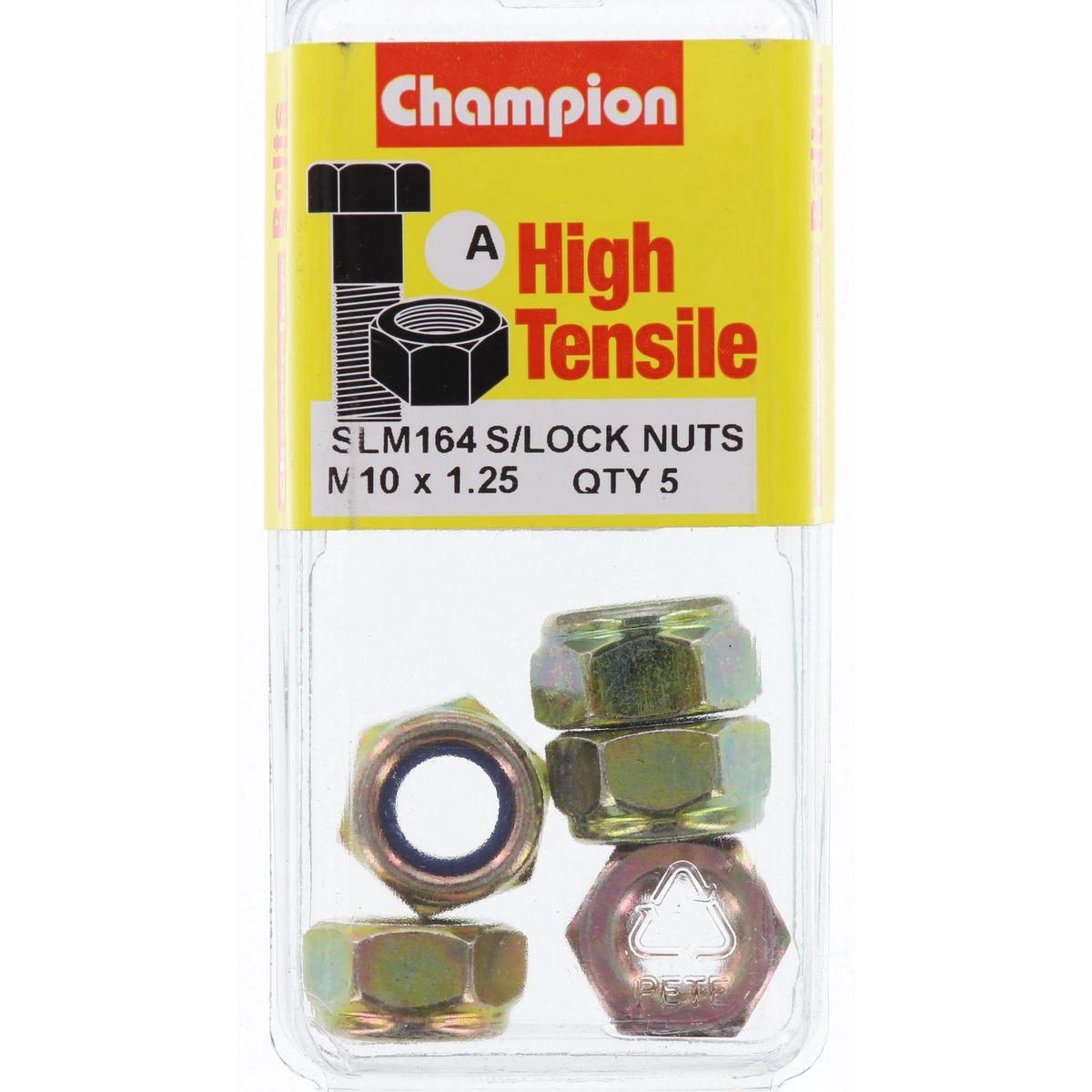 Champion Self-Locking Hex Nut with Nylon Insert – M10 x 1.25mm - SLM164 Auto