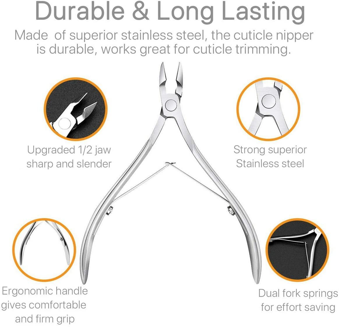 K5 International Cuticle Nipper Stainless Steel Toe Trimmer Manicure Pedicure