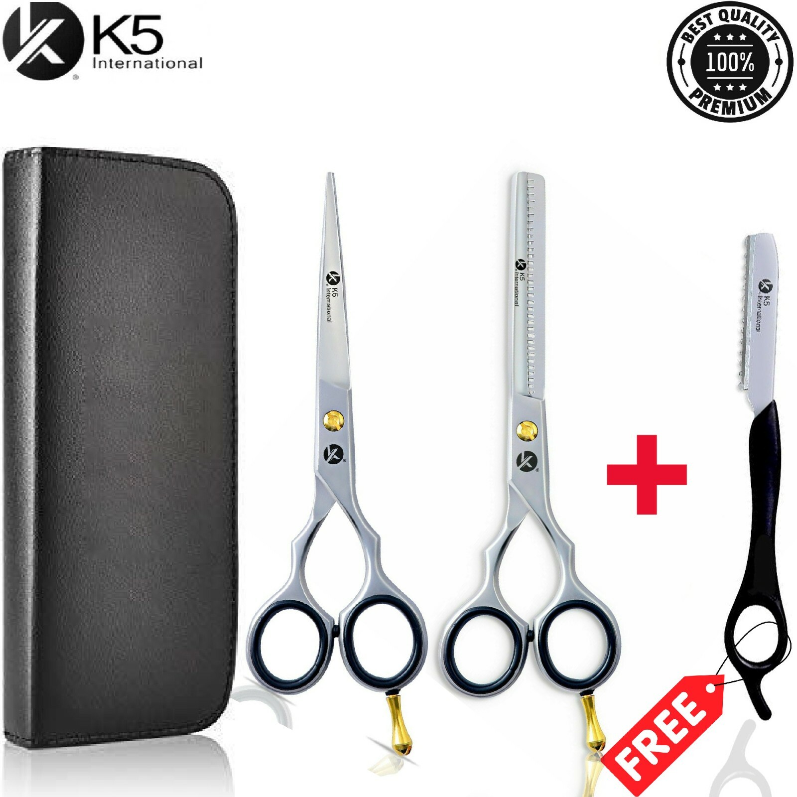 K5 International Hairdressing Scissors Set J2 Stainless Steel 6.0 Silver Barber