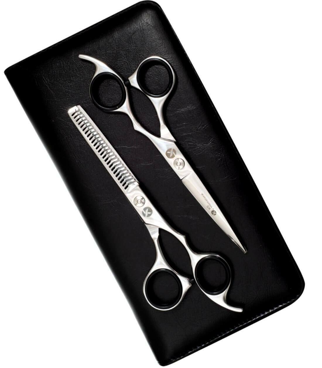 K5 International Hair Cutting Thinning Shears Set Stainless Steel Barber Salon