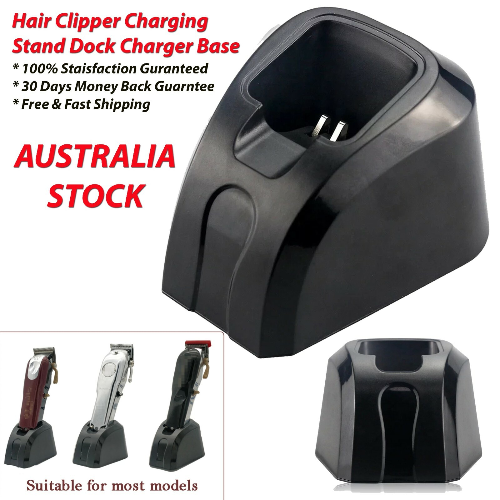 Hair Clipper Charging Dock Stand Replacement for Wahl 8591 8148 4804 81919 Black
