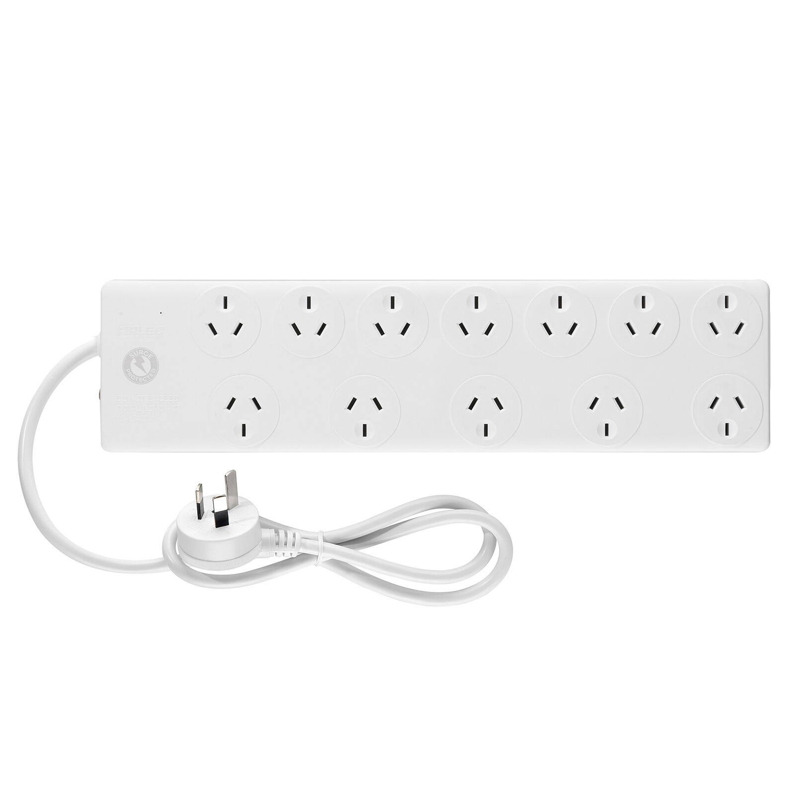 Arlec 12 Outlet Power Board with Surge Protection Car Wiring Adapter